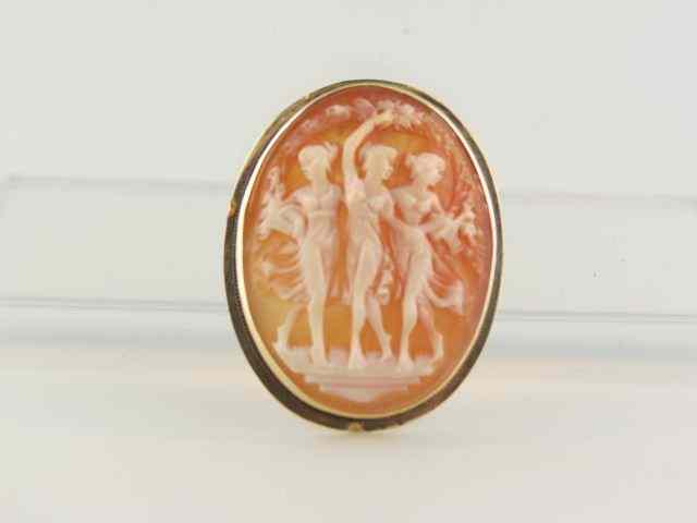 Appraisal: Cameo Brooch or Pendant Three Graces '' x '' k