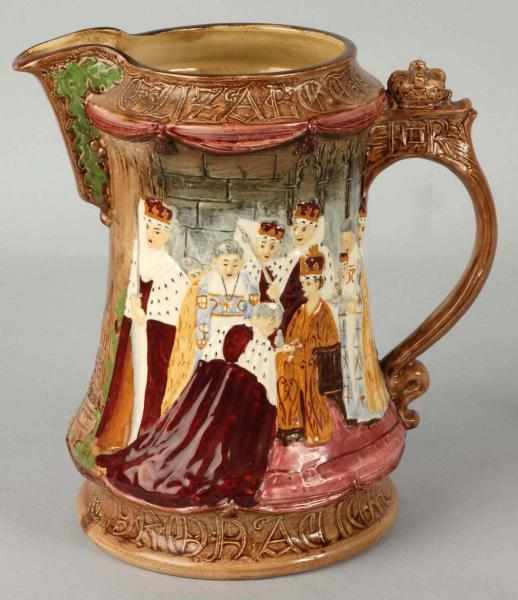 Appraisal: English Commemorative Milk Pitcher Description Dated Commemorating her Majesty Queen