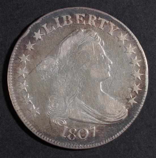 Appraisal: United States draped bust type silver half dollar F- Estimate