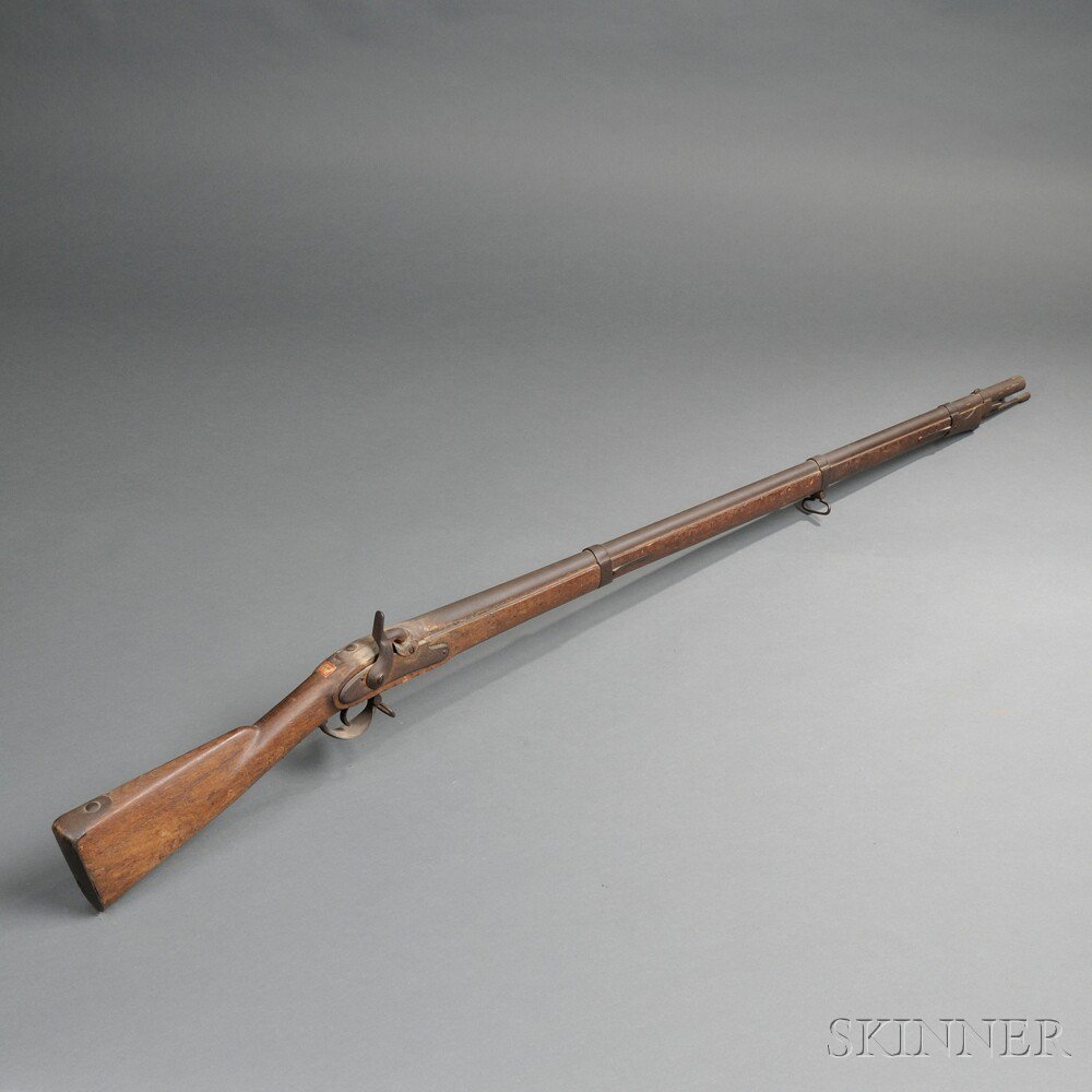 Appraisal: Austrian Percussion Musket c mid- th century beech stock with