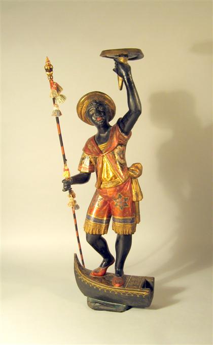 Appraisal: Continental blackamoor figure late th early th century Modeled standing