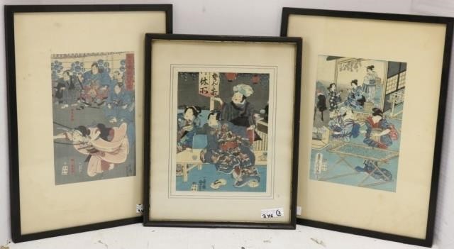 Appraisal: LATE TH C OR EARLY TH C JAPANESE WOODBLOCKPRINTS ALL