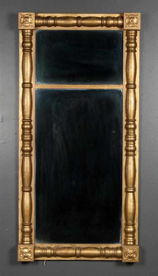 Appraisal: American Classical giltwood split baluster mirror first quarter- th century