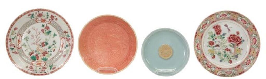 Appraisal: lot of Chinese glazed porcelain plates including having celadon ground