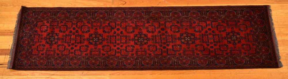 Appraisal: KHALMOHAMMADI Hall runner Solid and sturdy Afghan weave Traditional Khalmohammadisemi-floral