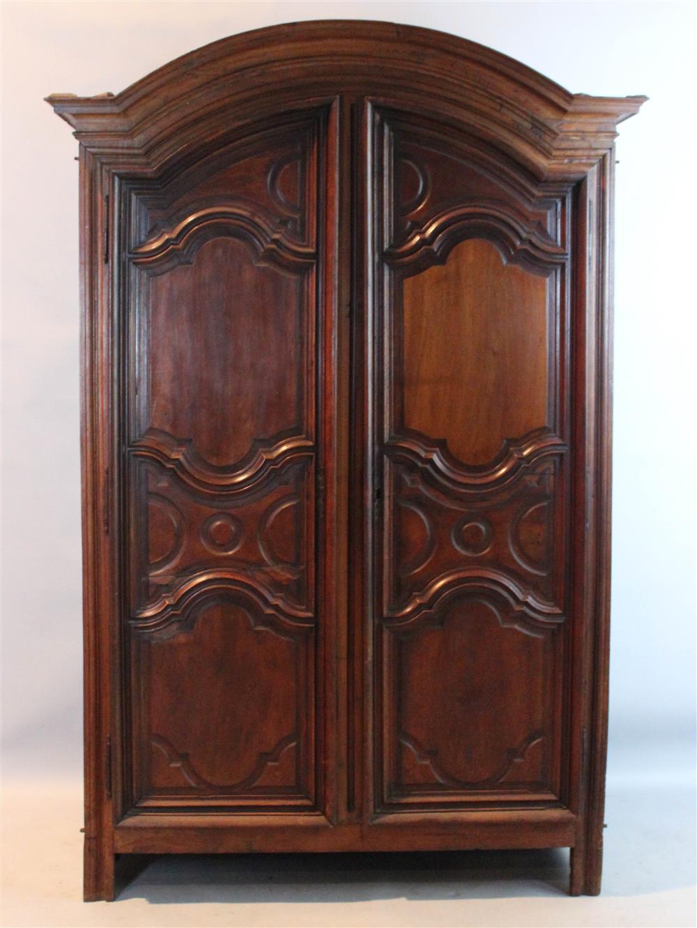 Appraisal: LOUIS XV PROVINCIAL WALNUT ARMOIRE th Century - h w