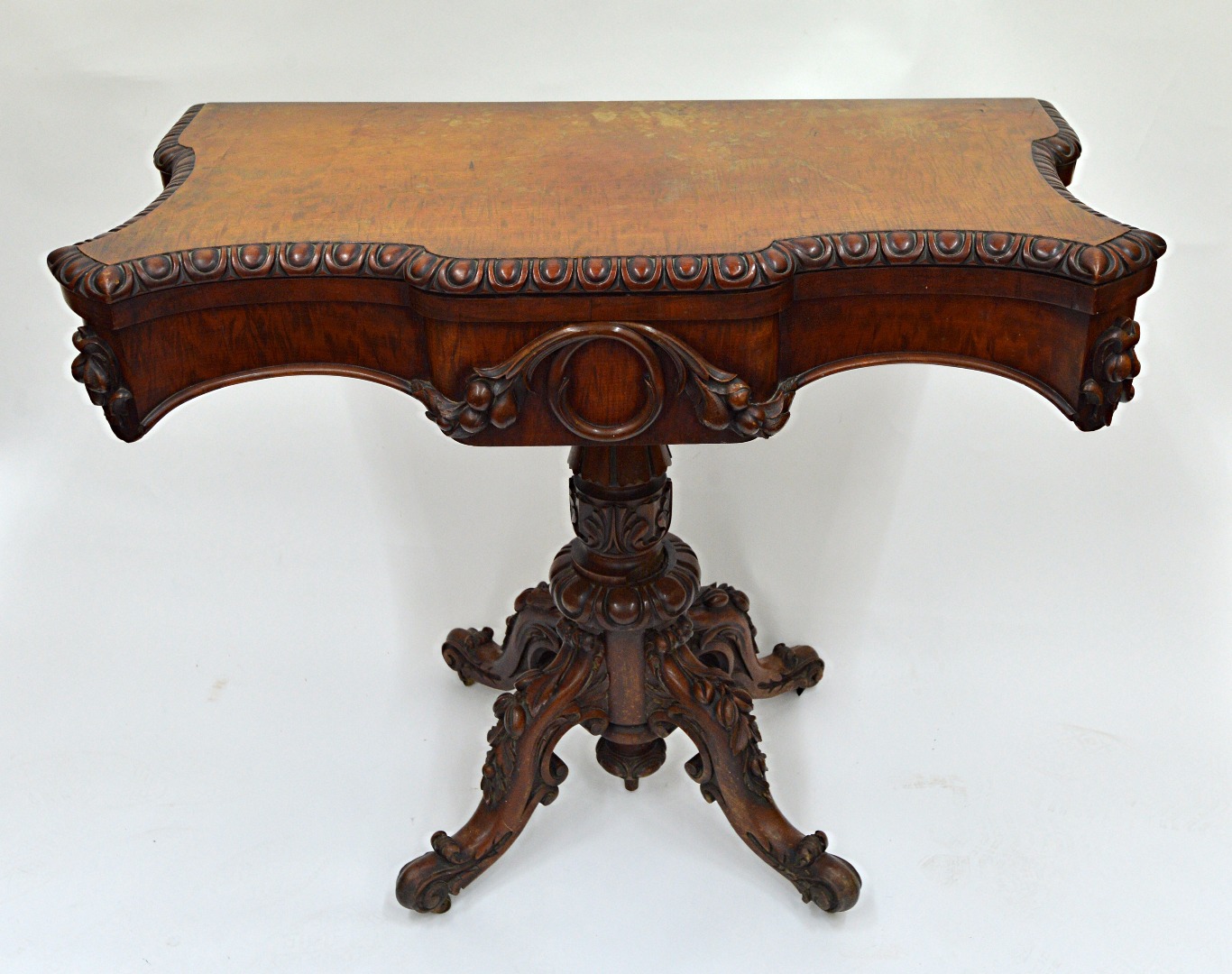 Appraisal: An early Victorian mahogany card table the hinged fold-over of