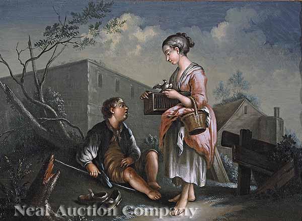 Appraisal: Continental School mid-to-late th c The Pigeon Seller and The