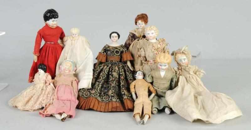 Appraisal: Lot of China and Bisque Head Dolls Description Blonde s