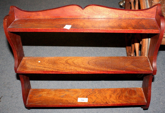 Appraisal: A SET OF WOODEN WALL SHELVES two book racks and