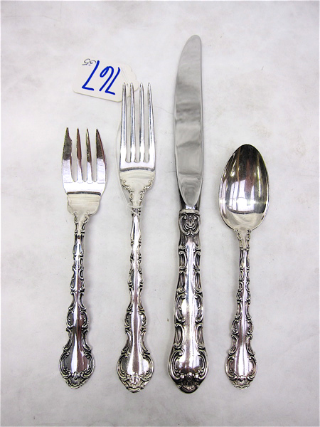 Appraisal: GORHAM STERLING SILVER FLATWARE SET thirty-five pieces in the Strasbourg