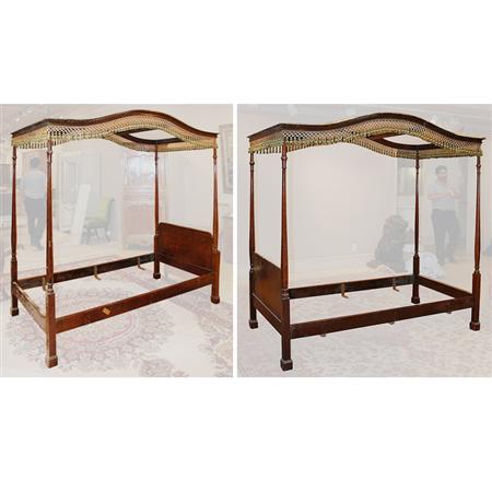 Appraisal: Pair of Georgian Style Mahogany Canopy Beds Estimate -