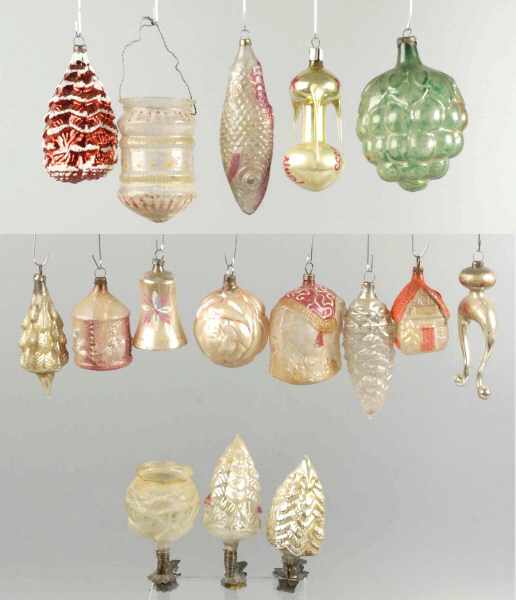 Appraisal: Lot of Blown Glass Christmas Ornaments Description Includes three clip-ons