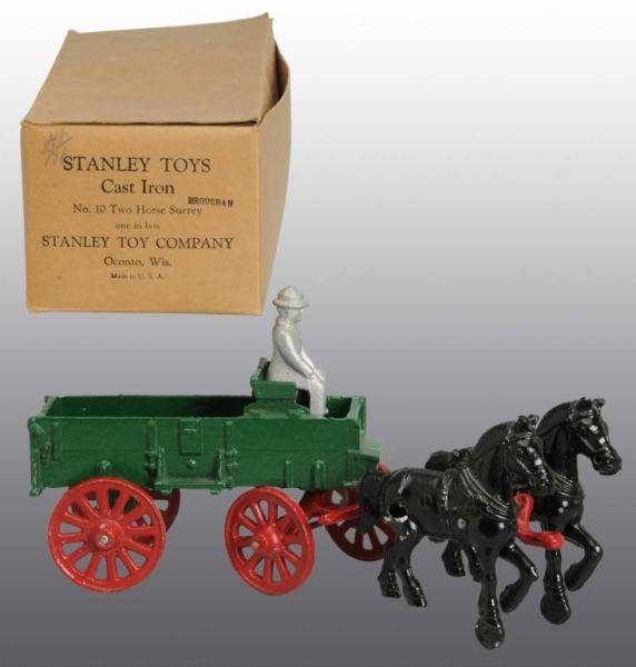 Appraisal: Aluminum Stanley -Horse Surrey Wagon Toy Description Includes three removable