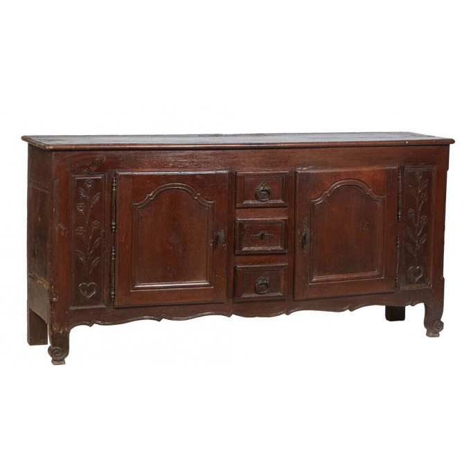 Appraisal: French Provincial Louis XV Style Carved Oak Sideboard th c