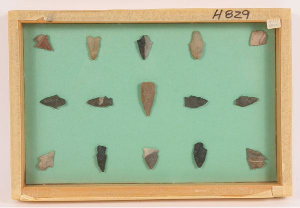 Appraisal: Two frames H with arrowheads found near Buckeye Lake Perry