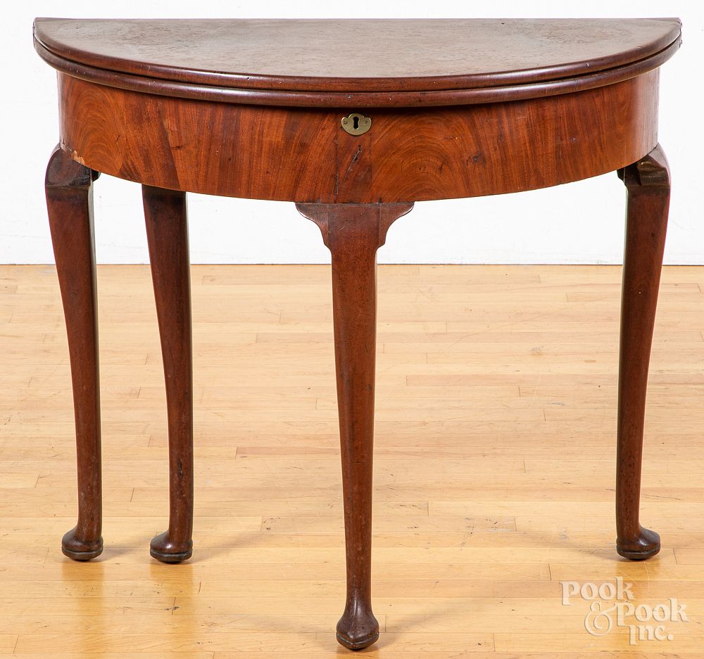 Appraisal: George II mahogany card table ca George II mahogany card