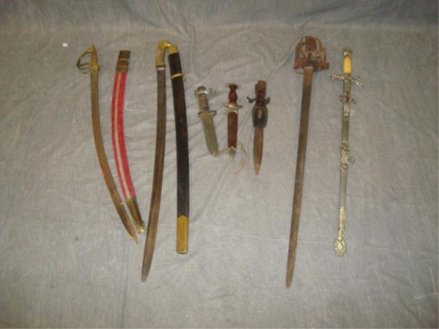 Appraisal: Lot of swords daggers From Queens NY estate Estimate -