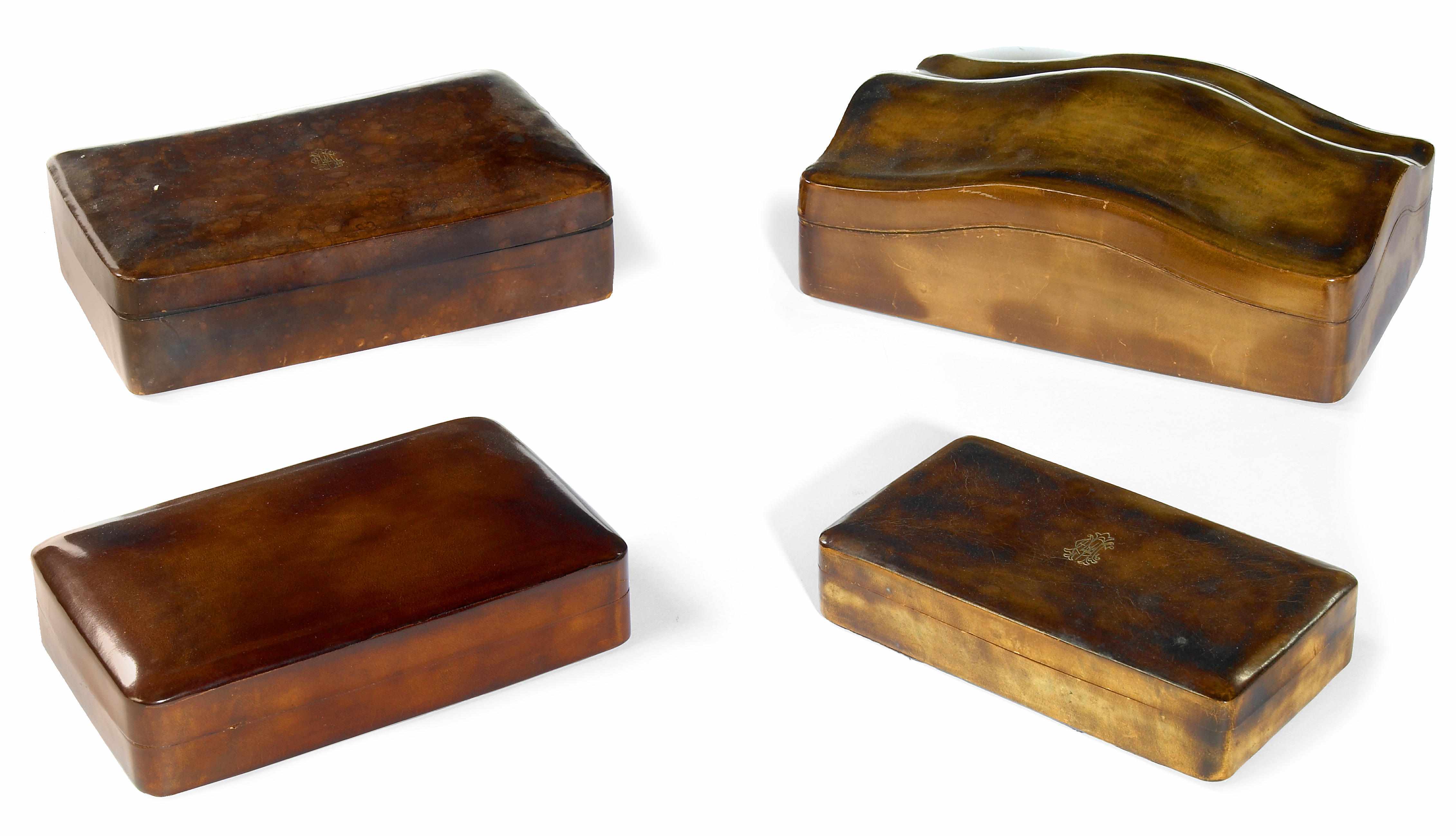 Appraisal: A group of boxes Comprising a George III style mahogany