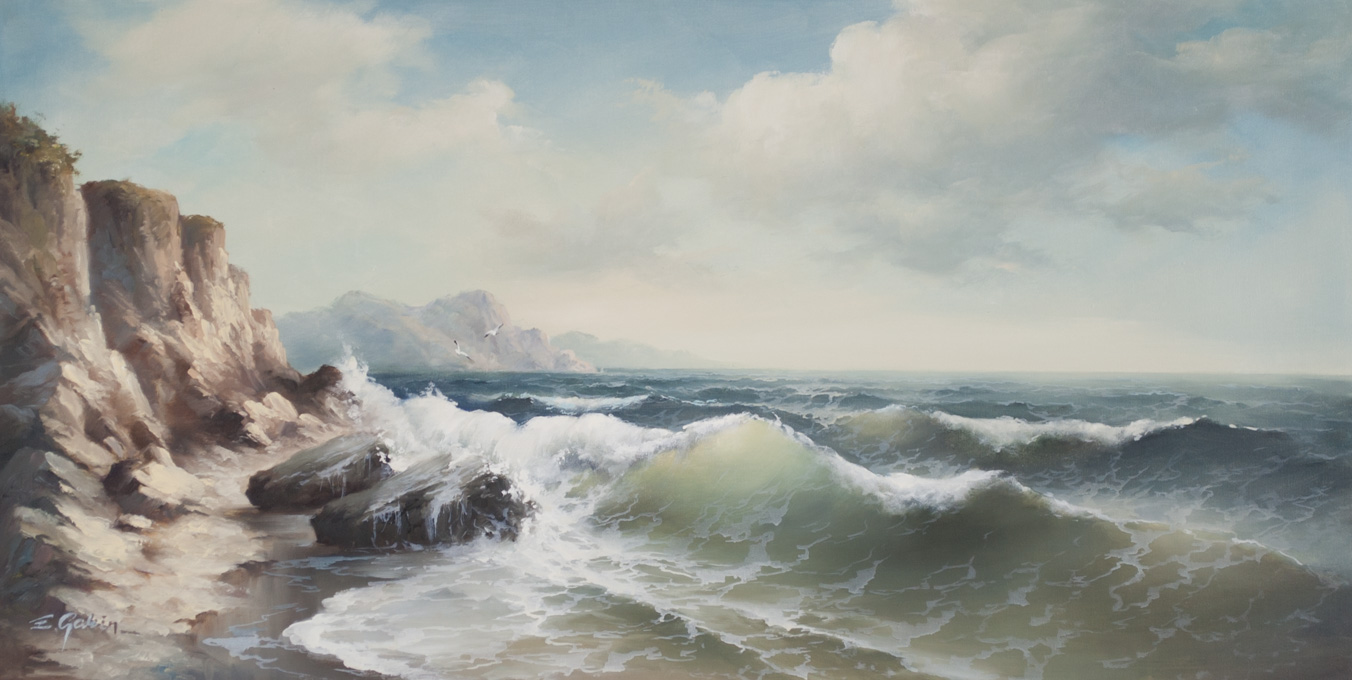 Appraisal: EUGENE GARIN OIL ON CANVAS Russia America - Seascape with