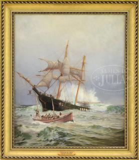 Appraisal: WARREN W SHEPPARD American - RESCUE AT SEA Oil on