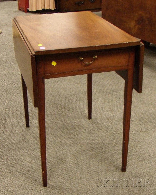 Appraisal: Federal Mahogany Drop-leaf Pembroke Table with Drawer