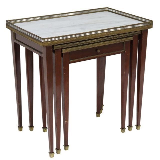 Appraisal: lot of French Louis XVI style mahogany nesting tables late