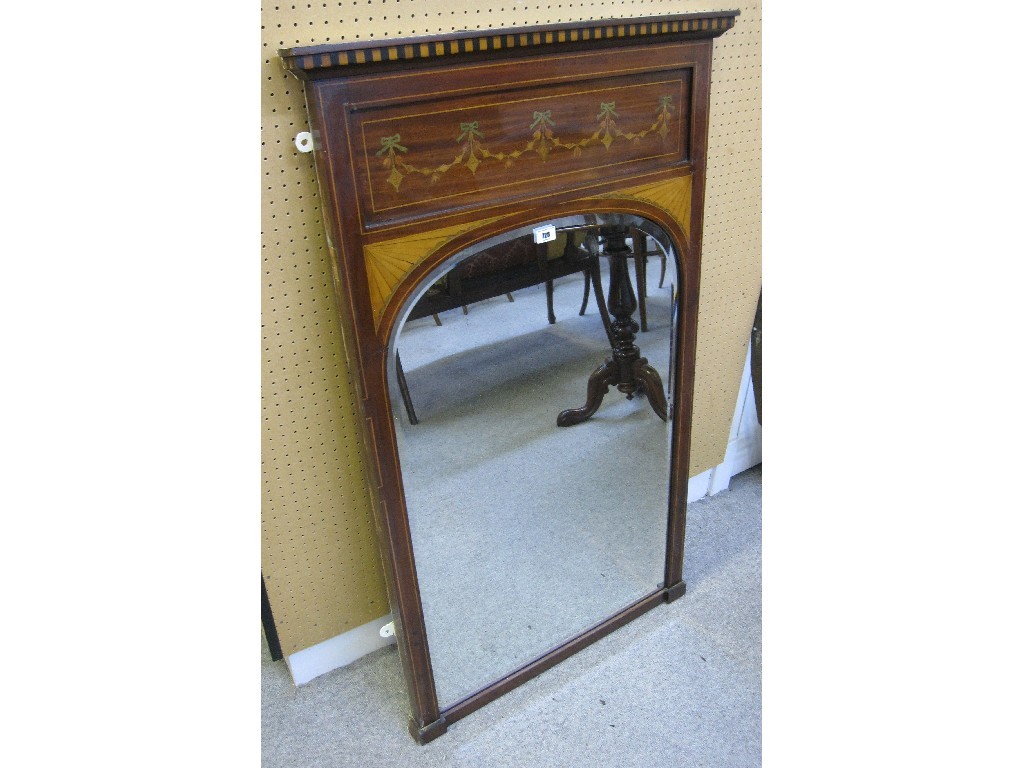 Appraisal: Edwardian mahogany and inlaid console mirror