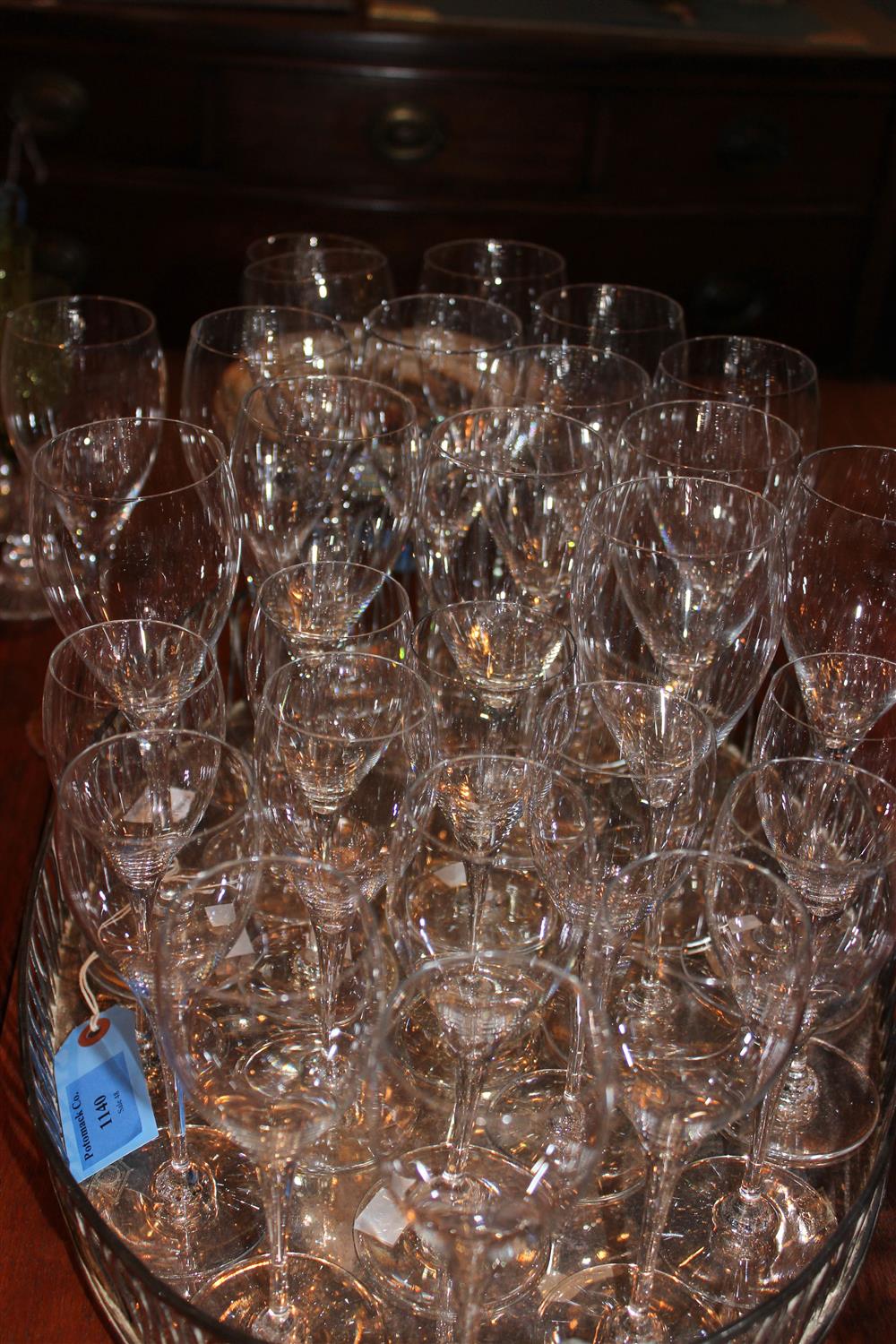 Appraisal: TWENTY-SEVEN BACCARAT GLASSES stenciled mark including white wines and sherry