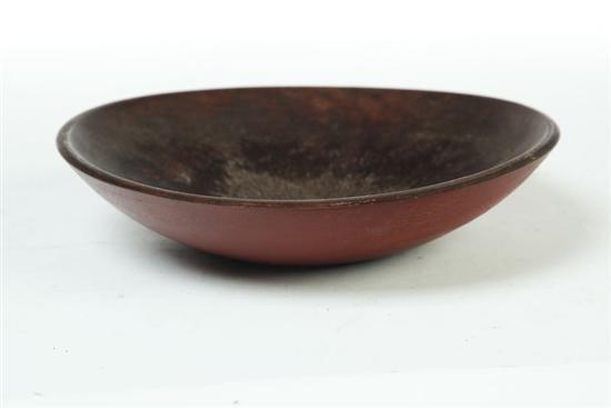 Appraisal: TREENWARE BOWL American mid th century maple Red exterior appears