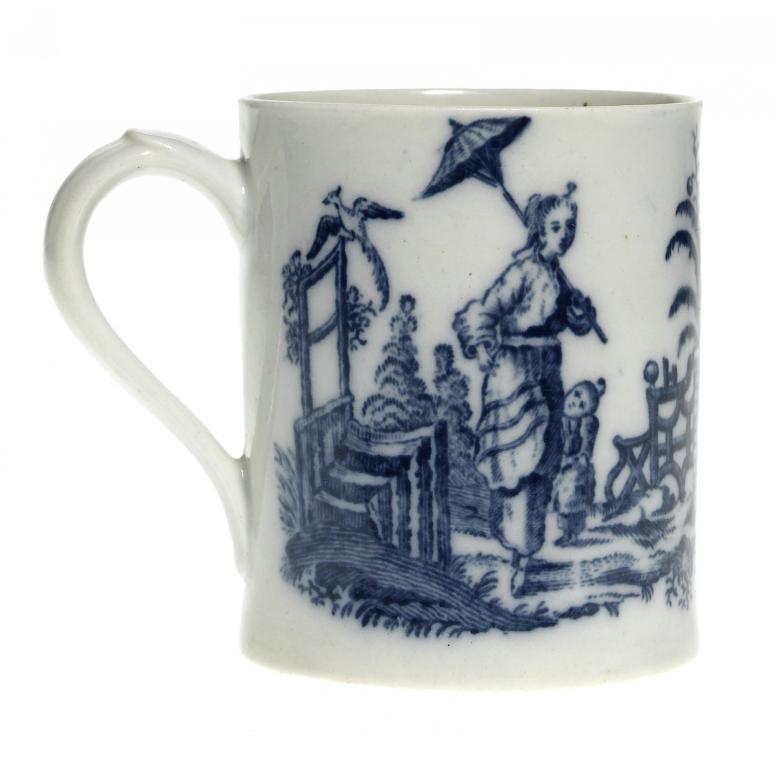 Appraisal: AN EARLY CAUGHLEY MUG of cylindrical form transfer printed in