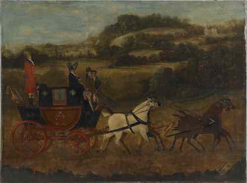 Appraisal: Continental oil on canvas portrait of Royal Mail horse and