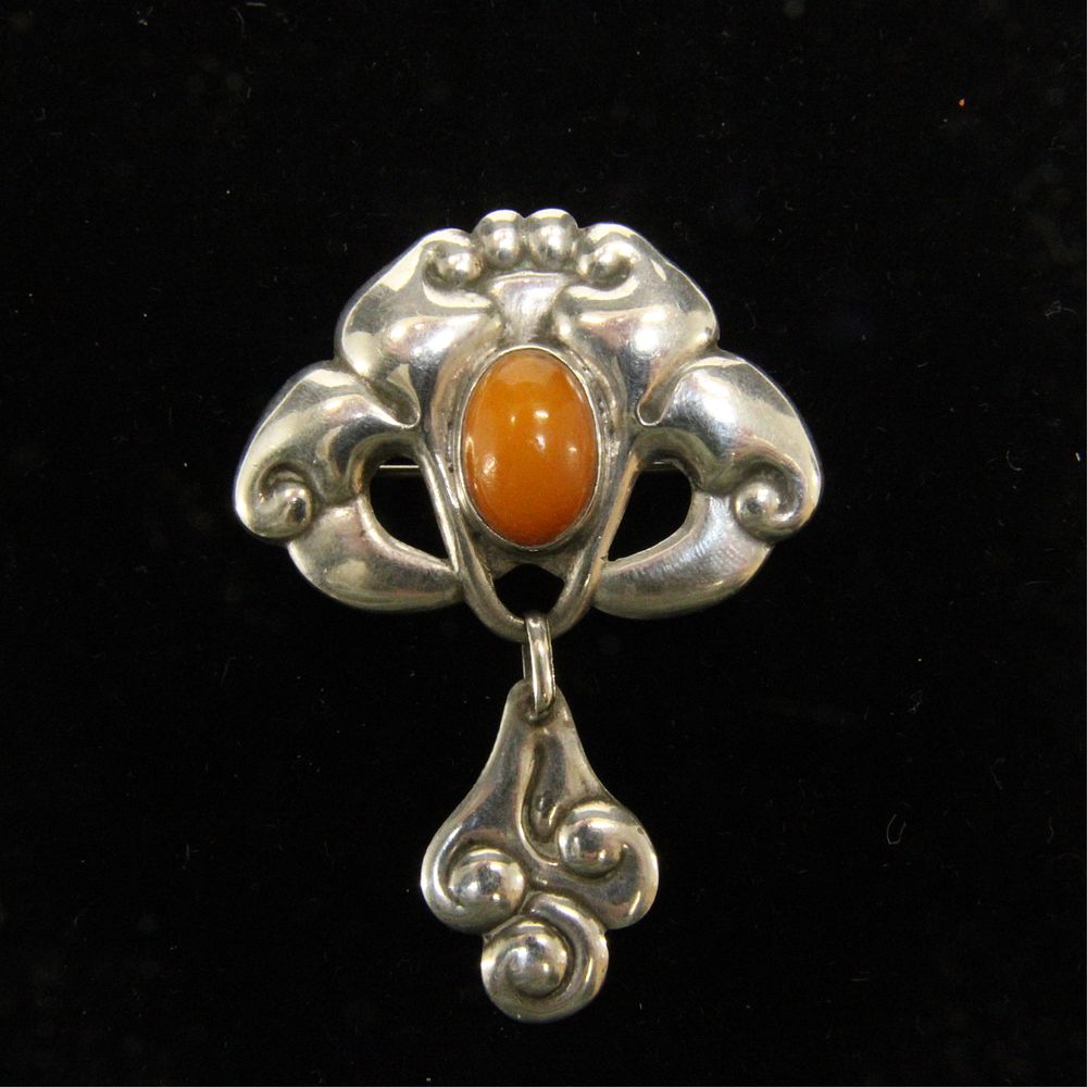 Appraisal: Grann and Laglye Amber Skonvirke Art Nouveau Pin Grann and