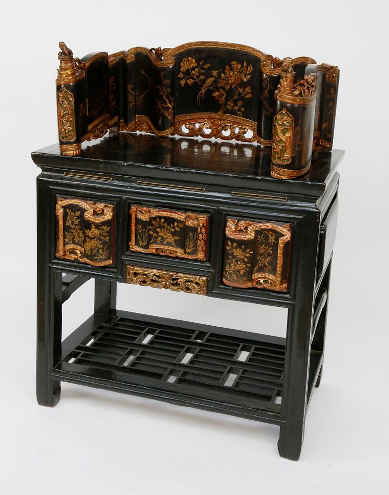 Appraisal: Chinese Gilt Decorated Shrine Table circa Chinese Gilt Decorated Shrine