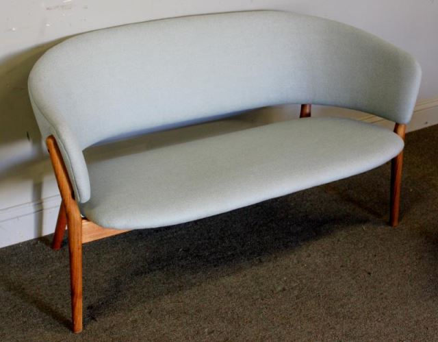 Appraisal: Midcentury Arne Vodder Loveseat Upholstered loveseat with oak frame Attributed