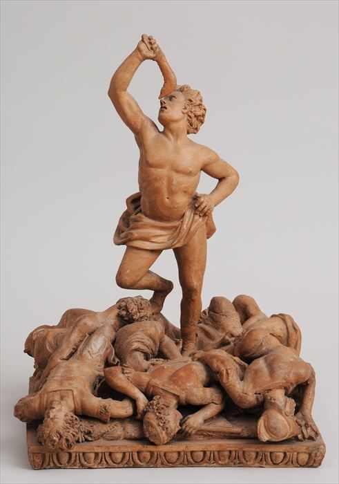 Appraisal: ITALIAN SCHOOL SAMSON WIELDING A JAWBONE OVER THE FALLEN PHILISTINES