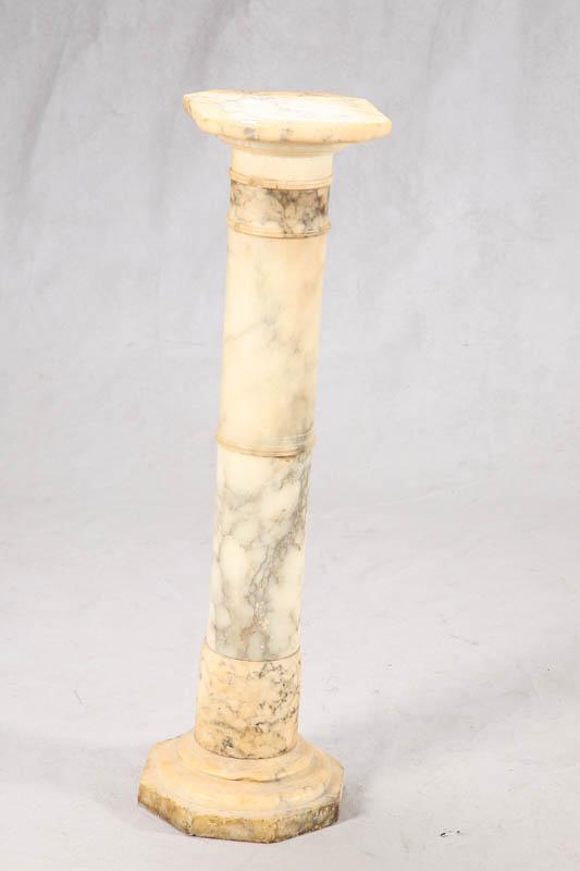 Appraisal: MARBLE PEDESTAL White marble with removable top h