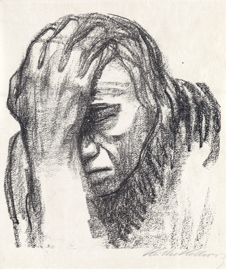 Appraisal: K THE KOLLWITZ Nachdenkende Frau Lithograph on thin Japan paper