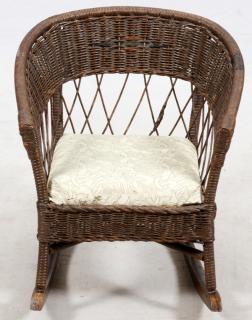 Appraisal: WICKER CHILD'S ROCKING CHAIR C WICKER CHILD'S ROCKING CHAIR C