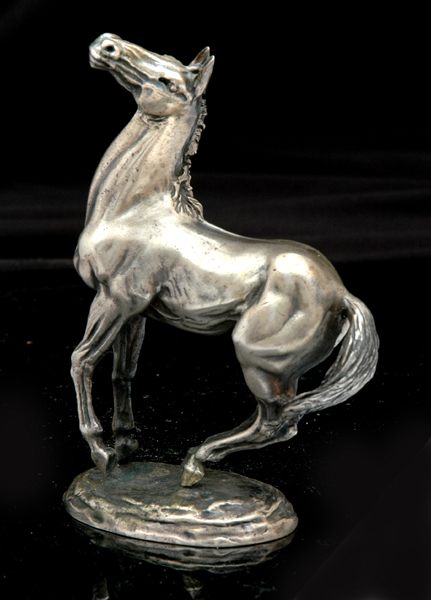 Appraisal: A STERLING SILVER FIGURE OF A REARING HORSE Signed Lorne