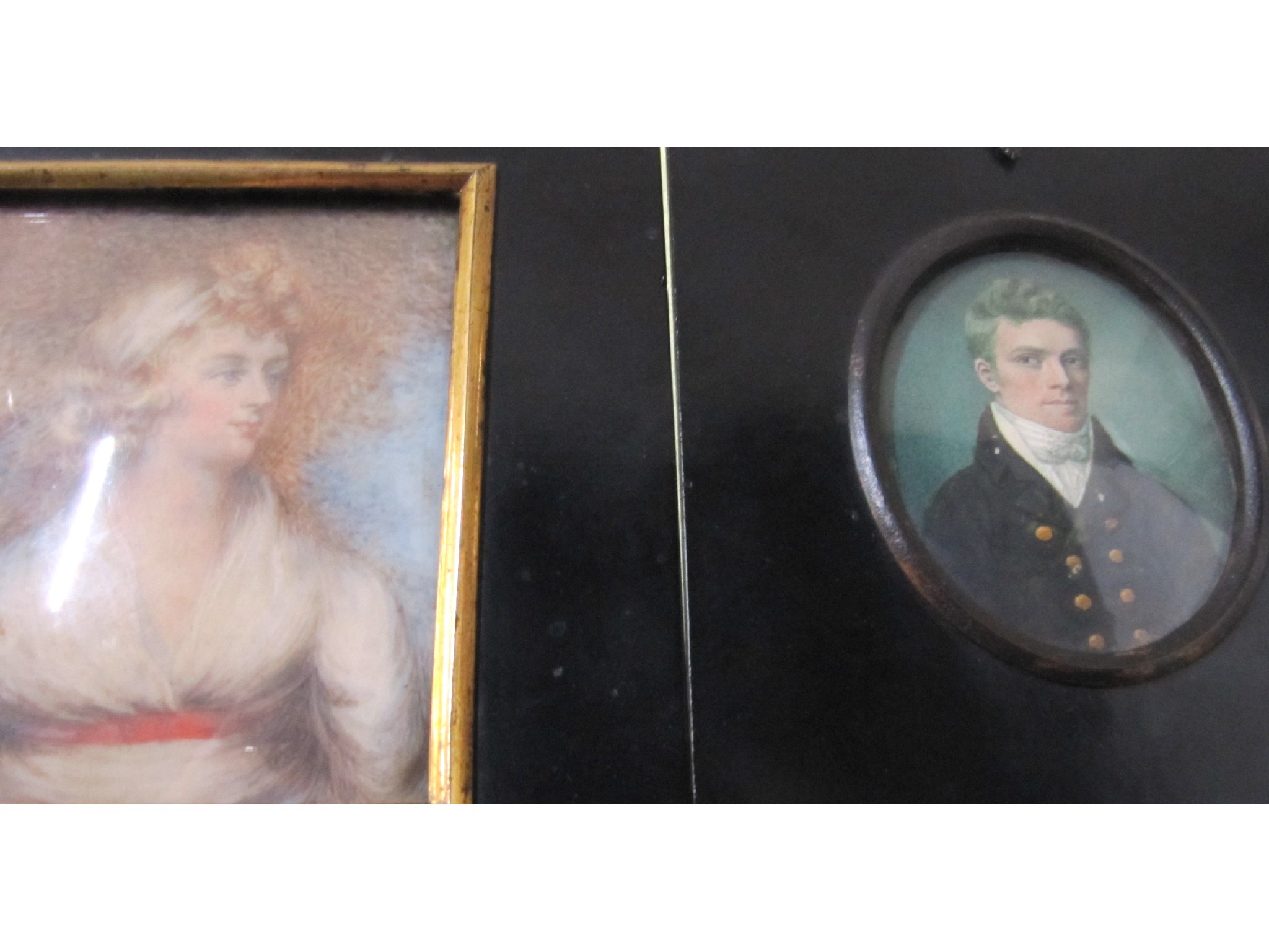 Appraisal: A lot comprising two portrait miniature - a Georgian lady