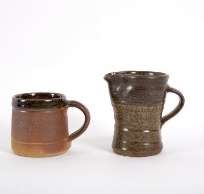 Appraisal: John Leach Muchelney Pottery a saltglaze mug with glazed rim