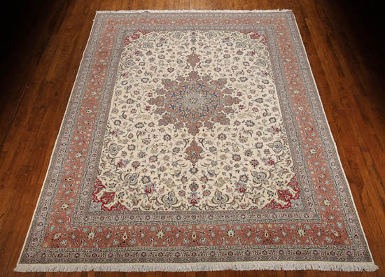 Appraisal: Lot Property of Various Owners Tabriz Rug Post Ivory ground