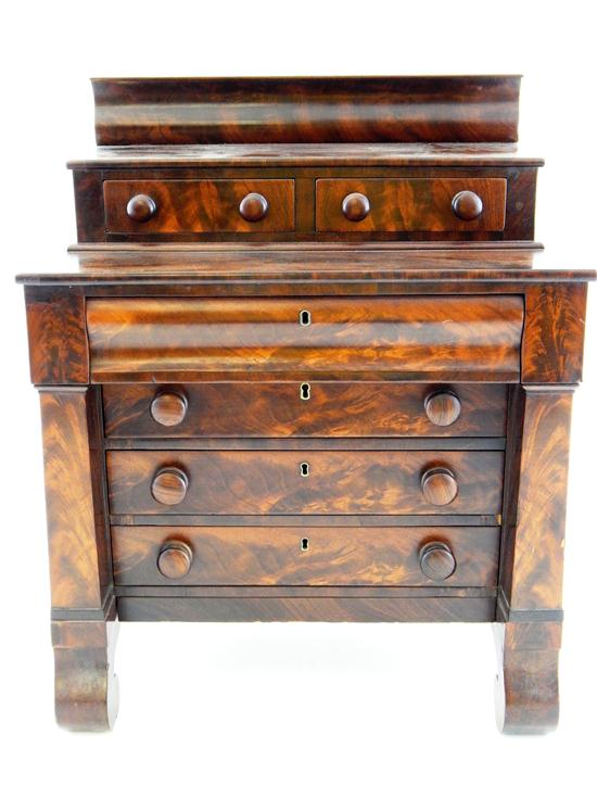 Appraisal: th C American Empire miniature chest of drawers c mahogany