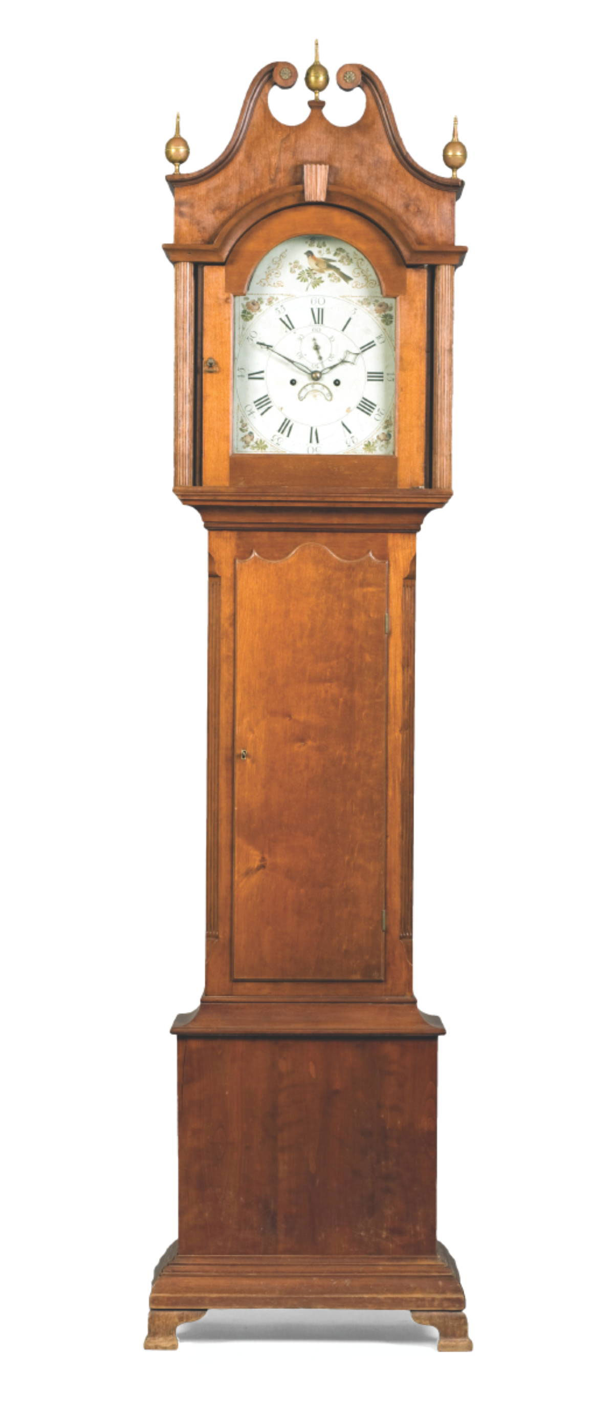 Appraisal: AMERICAN FEDERAL CHERRY TALL CASE CLOCK The pediment with applied