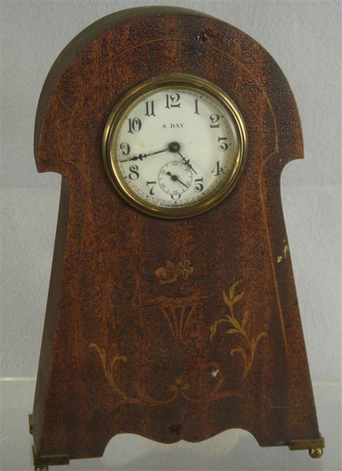 Appraisal: Inlaid mahogany French desk clock for J day does not