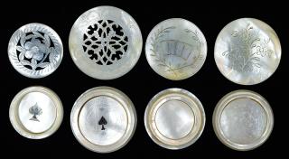 Appraisal: Four Mother of Pearl Whist Counter Boxes with Mother of