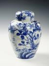 Appraisal: GINGER JAR - Japanese porcelain three piece jar with blue