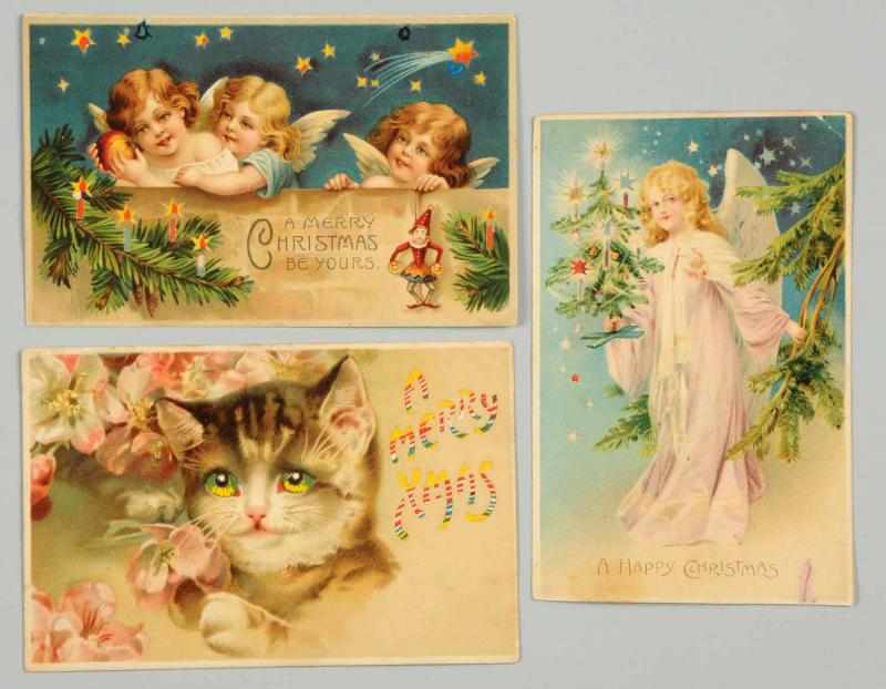 Appraisal: Lot of Hold to the Light Postcards Includes an angel