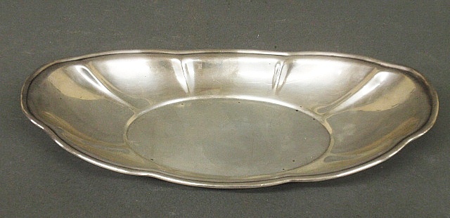 Appraisal: - Sterling silver bread tray h x l x w